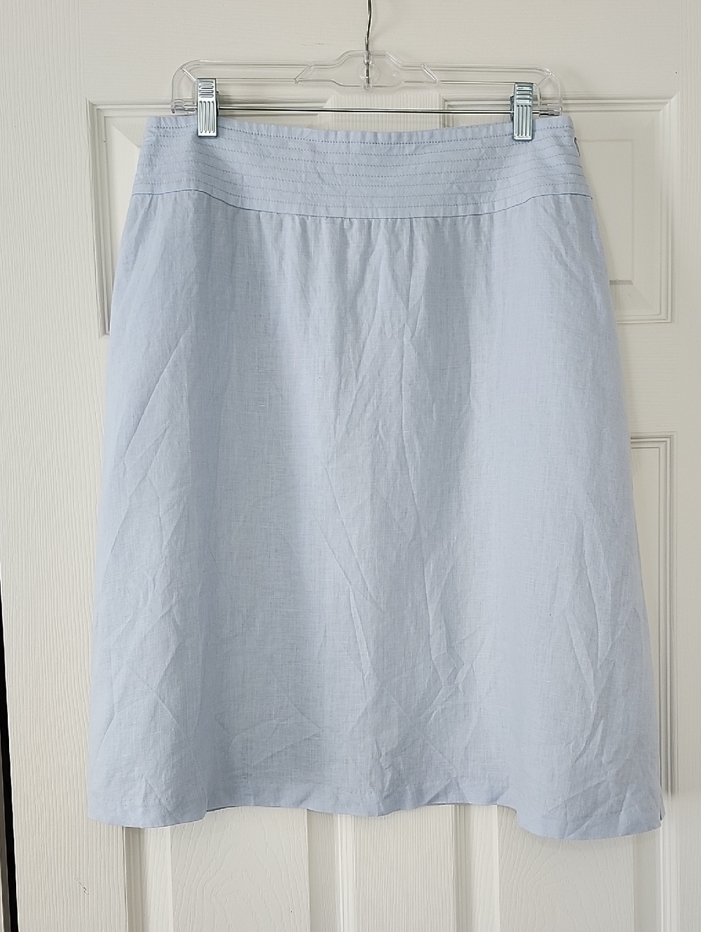 Herman Geist Linen A-line Skirt In Baby Blue - Picture 2 of 9